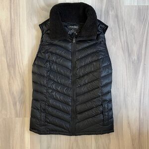 Calvin Klein Women's Quilted Black Vest measurements in pics